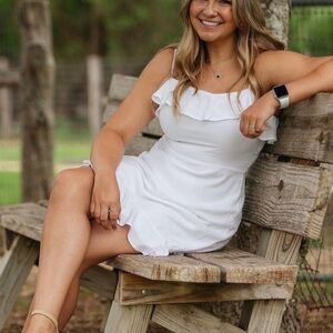 White mini dress from Francesca’s